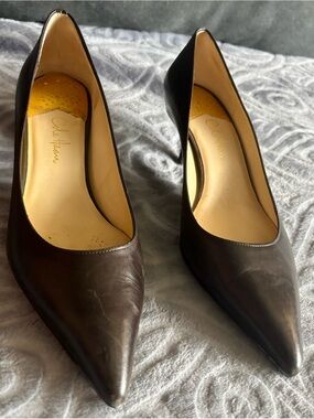 Cole Haan Dark Brown Leather Pointed-Toe Pumps Nike Air Cushion